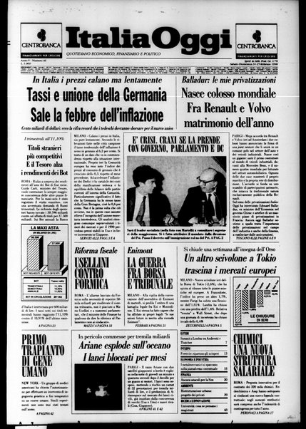 Italia oggi : quotidiano di economia finanza e politica